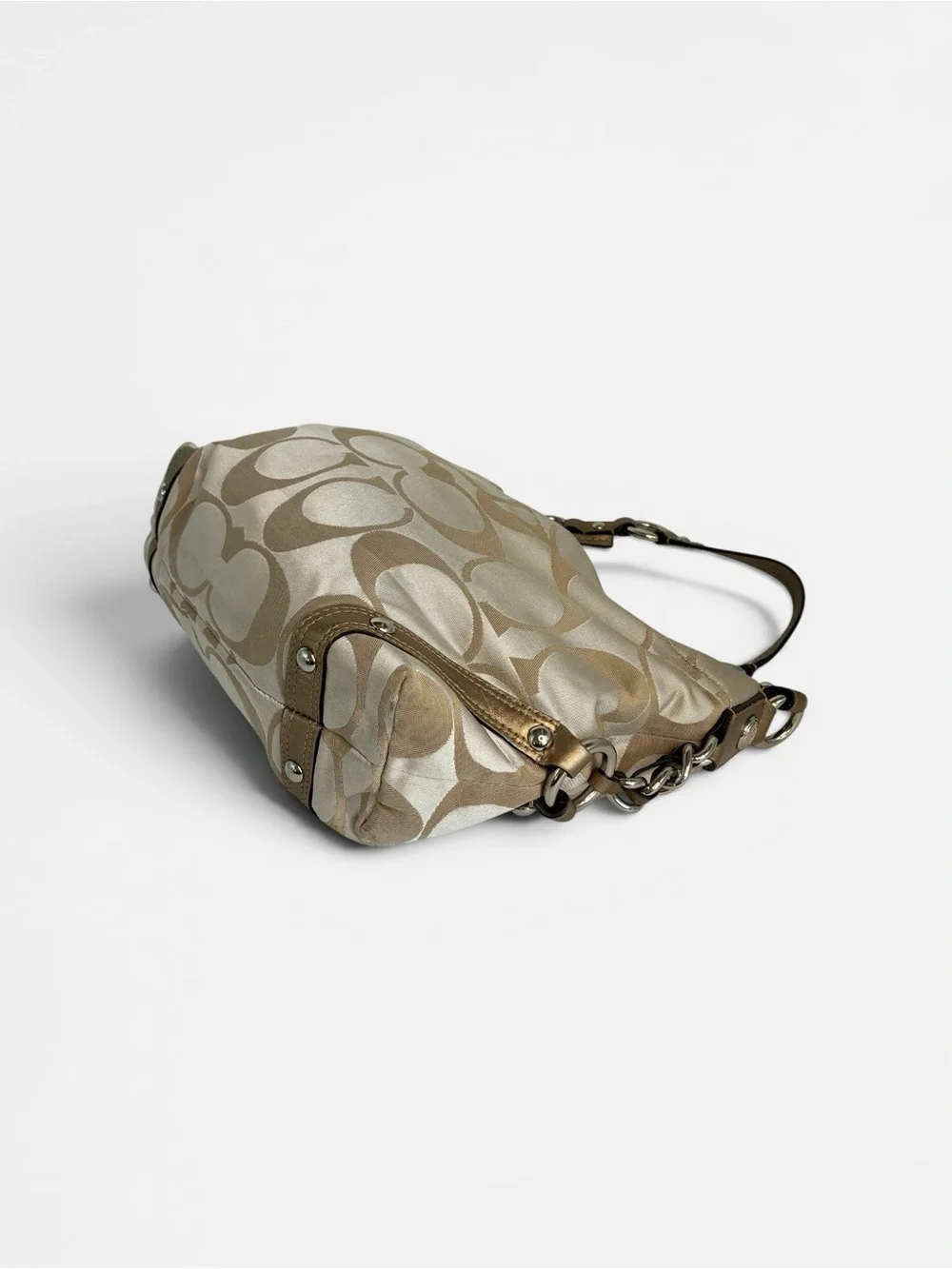 Coach Beige/Chalk Signature Hobo Shoulder Bag
